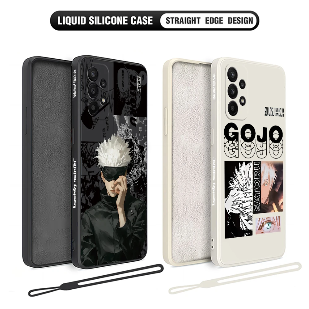 

Jujutsu Kaisen Satoru Case For OPPO Realme 11 10 9 9i 8 8i 7 7i 6 Pro Plus C31 C35 C12 C15 C20 C21Y C25 Cover With Hand Strap