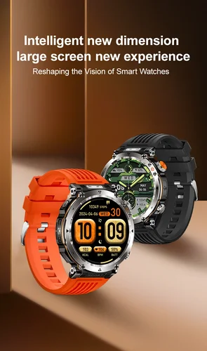 Imagen 2 del producto Reloj inteligente HT30 militar GPS resistente al agua diseño Original para hombres Bluetooth llamada Monitor de salud con linterna LED más de 100 deportes
