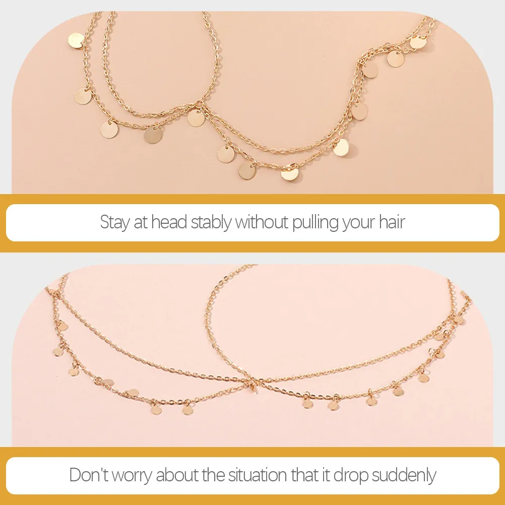 

2 шт. цепочки для волос в богемном этническом стиле для женщин, модная повязка на голову, украшение для волос, цепочка для волос с пайетками, для свадьбы и вечеринок