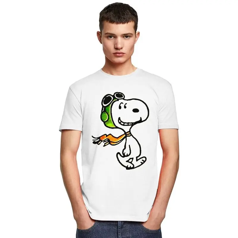 Gorgeous Snoopys Flying Ace T Shirt Men Short Sleeve 100% Cotton T-shirt Graphic Tee Streetwear Tshirt