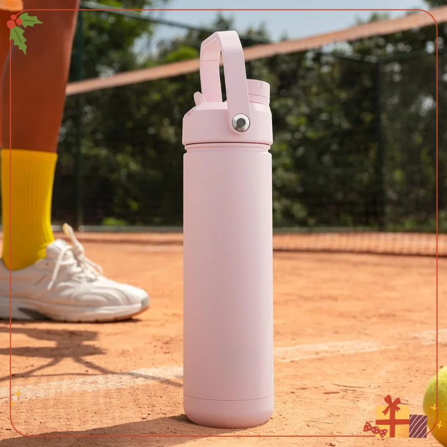 

26oz Insulated Stainless Steel Water Bottle with Straw, Leakproof, BPA-Free, 24H Cold, Marshmallow