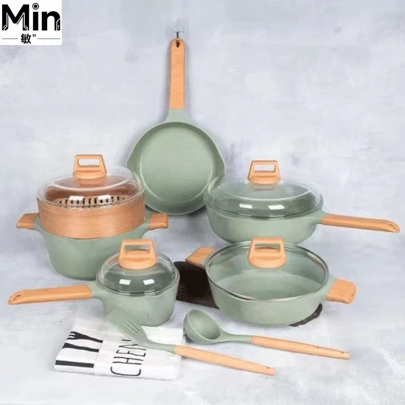 MGC Non-Stick Granite Induction Cookware Set, Die-Cast Aluminum Pots Pans Bowls, PFOA-Free Kitchen Cooking Accessories