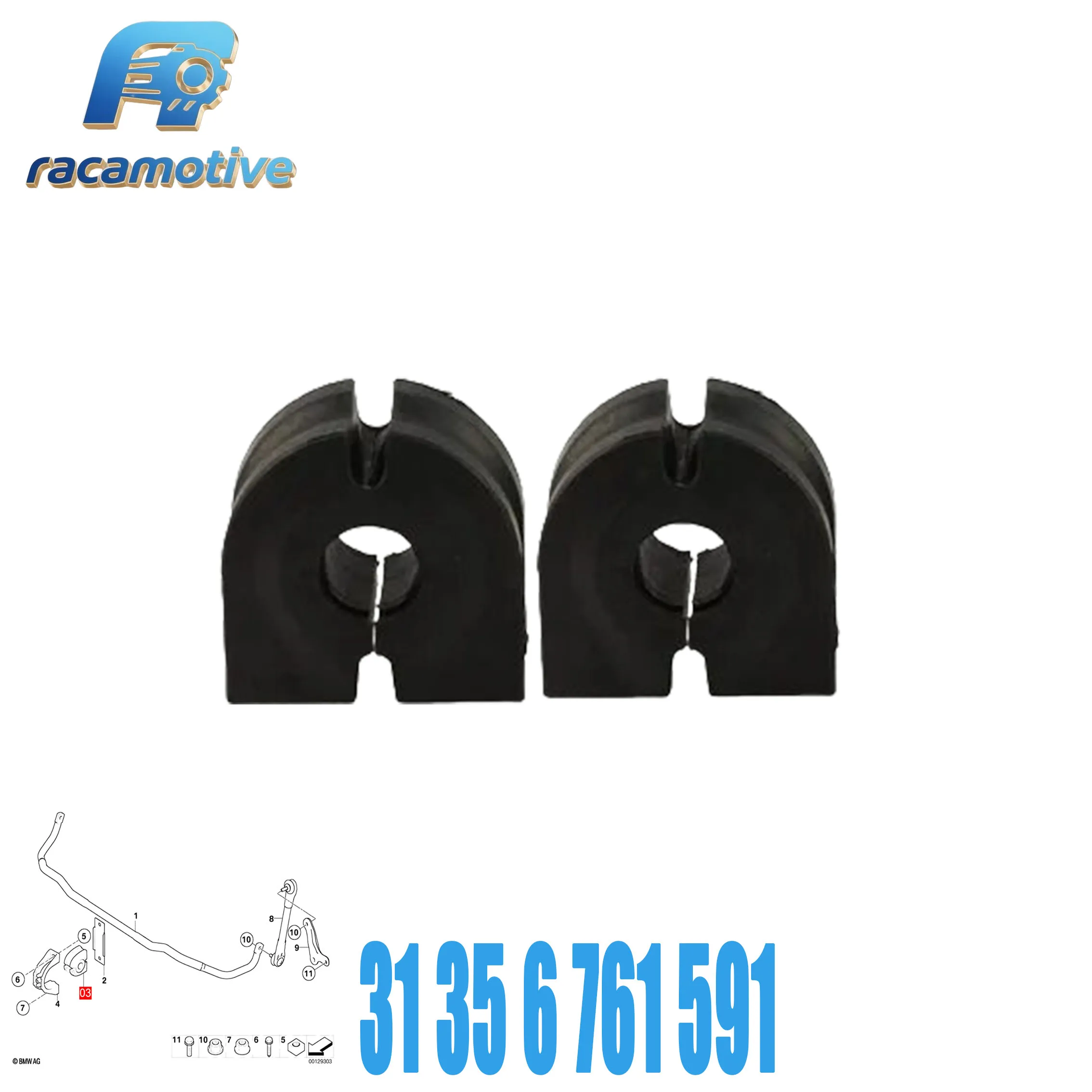 31356761591 31356753928 for BMW 5 6 7 Series 525i 528i 530i E60 E61 E65 E66 E67 E64 E63 Front Stabilizer Anti-Roll Bar Bushings.