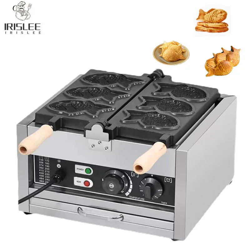 Professional Electric Japanese Taiyaki Waffle Iron Machine Non-Stick Double Sided Heating Toaster