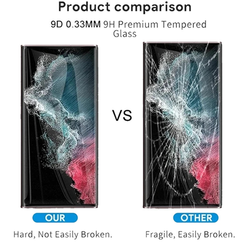 شاشة كاملة من الزجاج المقسى لهاتف سامسونج جالاكسي S23 S23 + S23 Plus Ultra S23 واقي شاشة زجاجي لهاتف S23Plus S23Ultra
