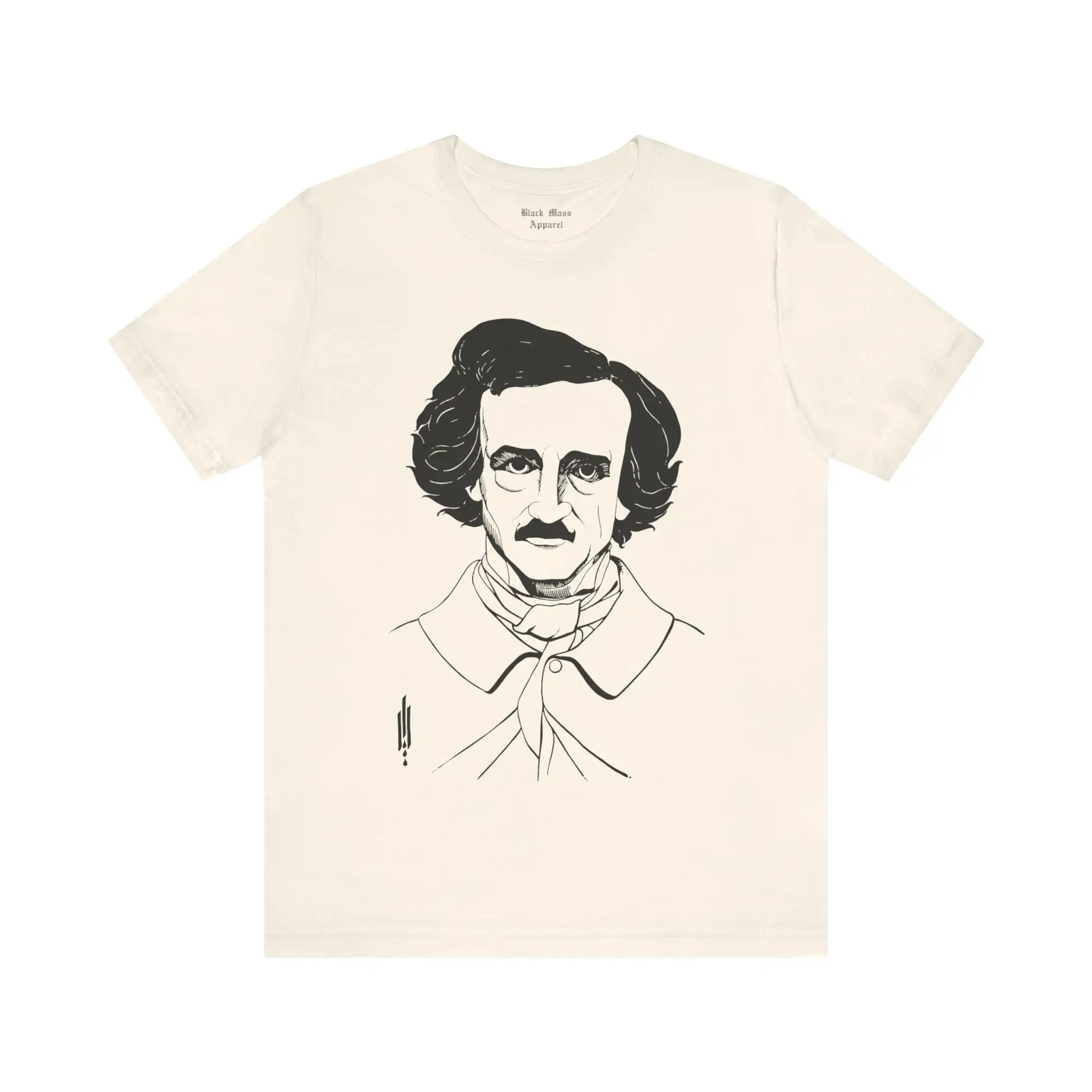 Portrait of Edgar Allan Poe Aubrey Beardsley T Shirt Vintage Art Gothic Writer Poetry Bookworm Jersey