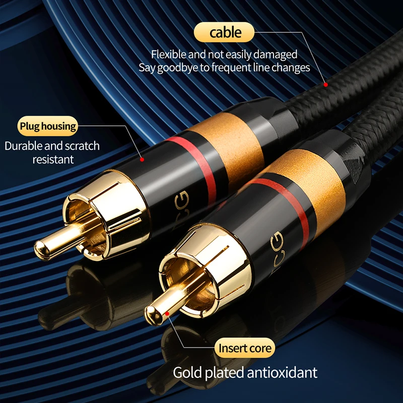 Kabel audio HiFi cyfrowy koncentryczny 75Ω Hi-End stereo audio RCA do RCA męski SPDIF koncentryczny do DVD projektora TV głośnika — zdjęcie produktu 5