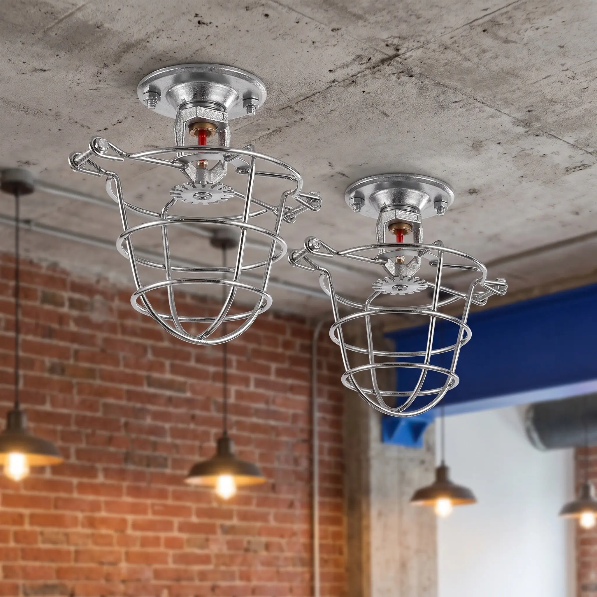 Fire Sprinkler Head Cage Guards 2 Pack Protective Covers for Impact Collision and Vandalism Prevention