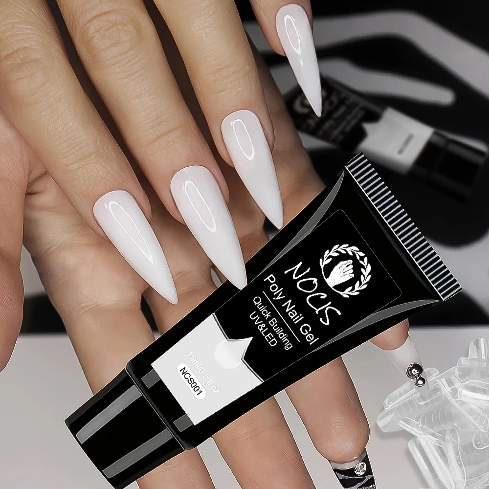 NOCIS 4-Color Poly Gel Nail Extension Kit - Strong & Durable Builder Gel with Compact UV Nail Lamp - Achieve Salon-like Results gallery 2