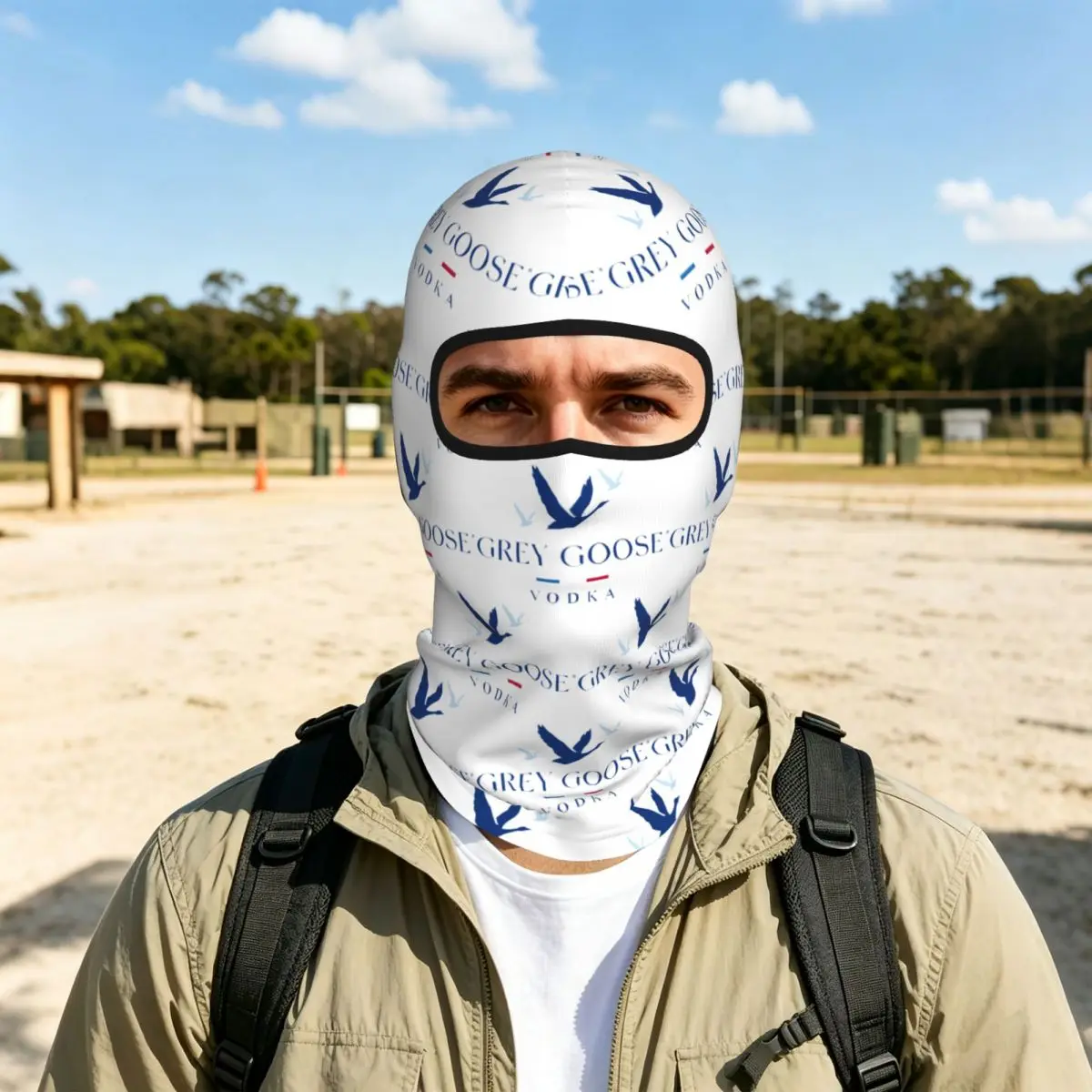 Grey Goose Vodka Breathable Thin Balaclava Full Face Mask Sun Protection Neck Gaiter For Motorcycle Fishing Outdoor