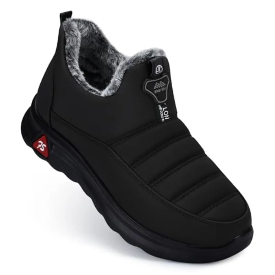 

SHIBEVER Winter Boots for Women: Warm Fur Lined Slip on Ankle Snow Boots Comfortable Waterproof Anti-slip Outdoor Shoes