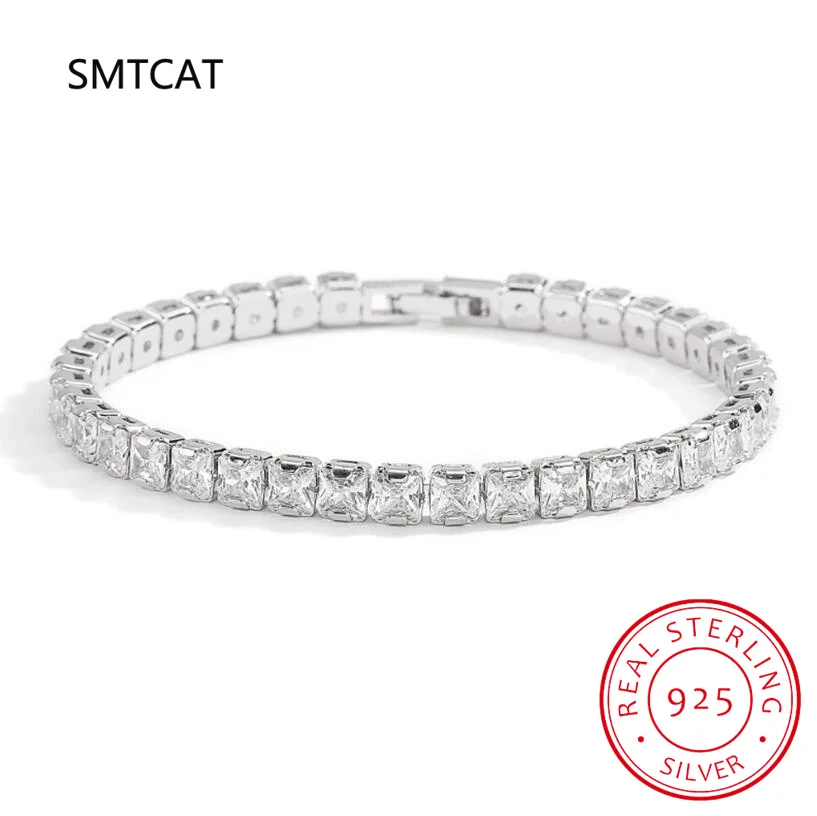 5mm Moissanite Tennis Bracelet Necklace For Women 925 Sterling Silver D VVS1 Lab Diamond with GRA Certificate Jewelry