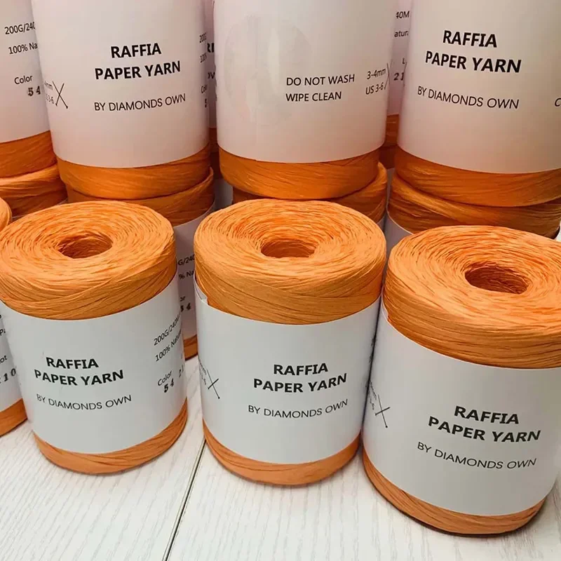240M Home Decoration Knitting Yarn 100% Natural RAFFIA Paper Yarn Braided Cord Supplies Fiber Paper Rope DIY Summer Bag DIY - Image 2