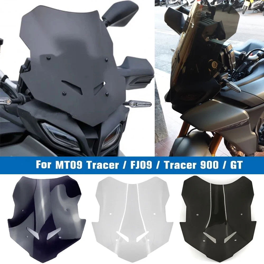 Motorcycle Sports Windshield Windscreen Touring Racing Screen Wind Deflector for Yamaha MT09 Tracer 900 GT 2021 2022 Smoke Black