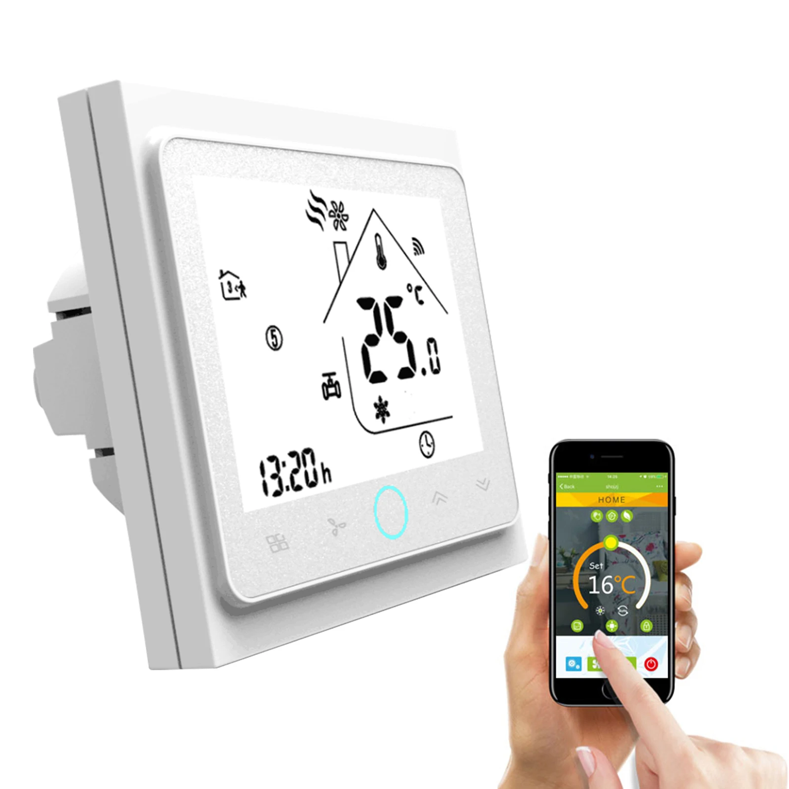 Qiumi Smart Wifi Thermostat Intelligent Air Conditioning Temperature Controller Programmable for Home Automation