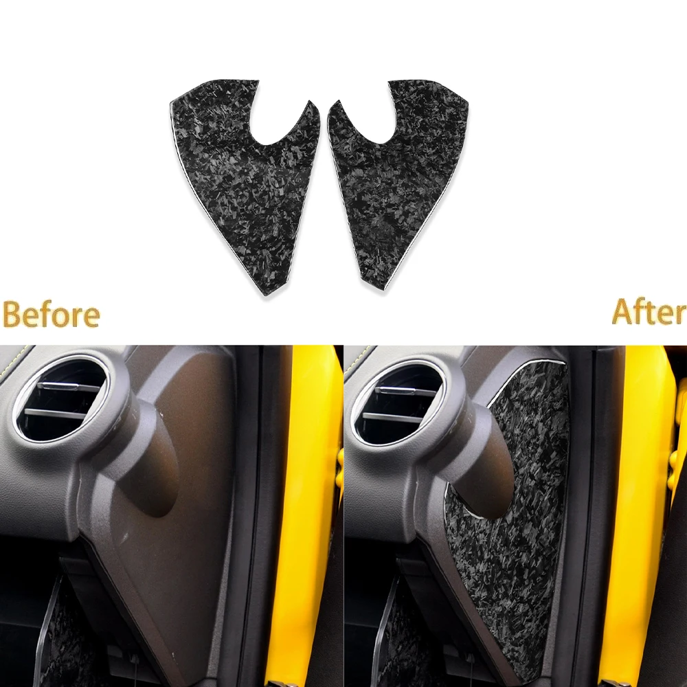 Forged Carbon Fiber Dashboard Front Door Buffer Cushion Panel Cover stickers For Chevrolet Camaro 2010 2011 2012 2013 2014 2015