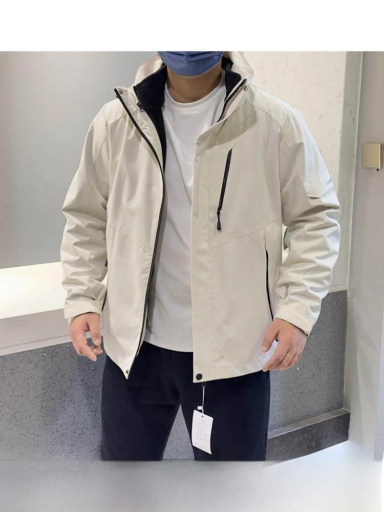 

Profional Outdoor Tee-in-One Detachable Fce Windproof Waterproof Jaet Youth Trendy Stand Fit Long Sve ...