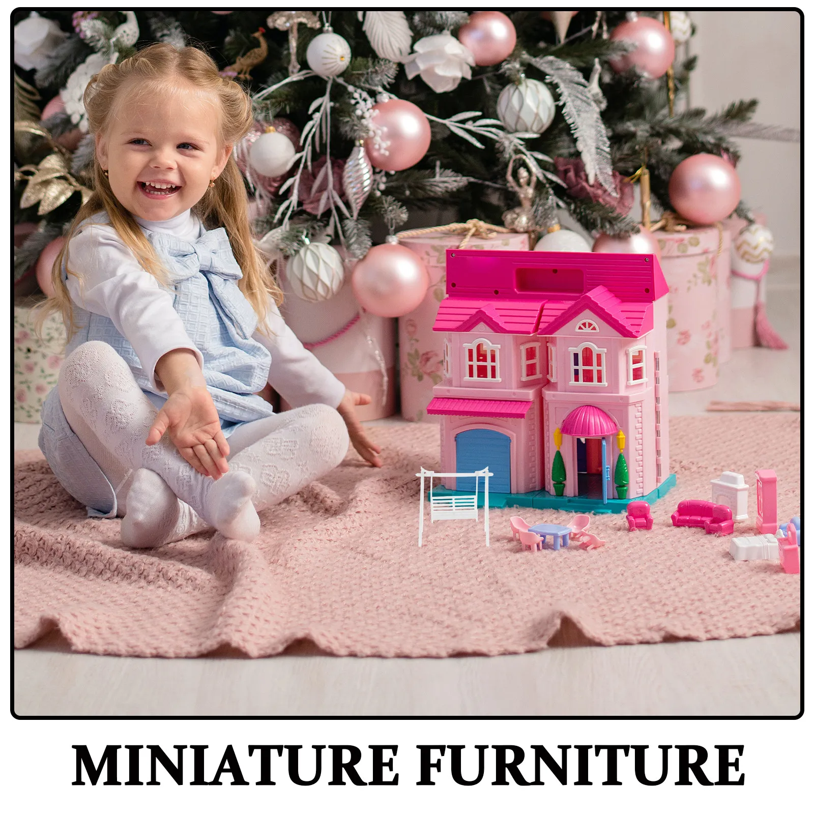Mini House Miniature Dollhouse Furniture Halloween Christmas Decors Miniature Decorations Dollhouse Miniature Scale Craft Supply