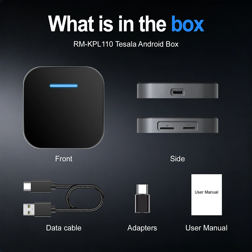 8G+128G Multimedia Android Smart Ai Box Adapter For Tesla Model 3 Y X S Dual Wifi/Bluetooth