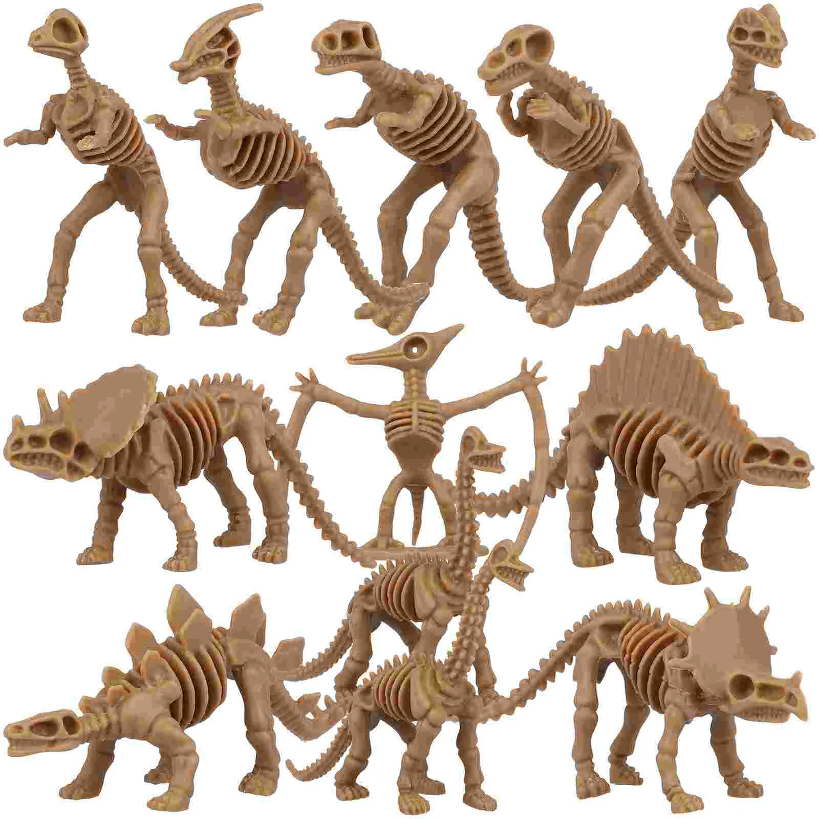 12 Pcs Halloween Dinosaur Toys Mini Figures Small Model Party Favors Bone for Girls Bones