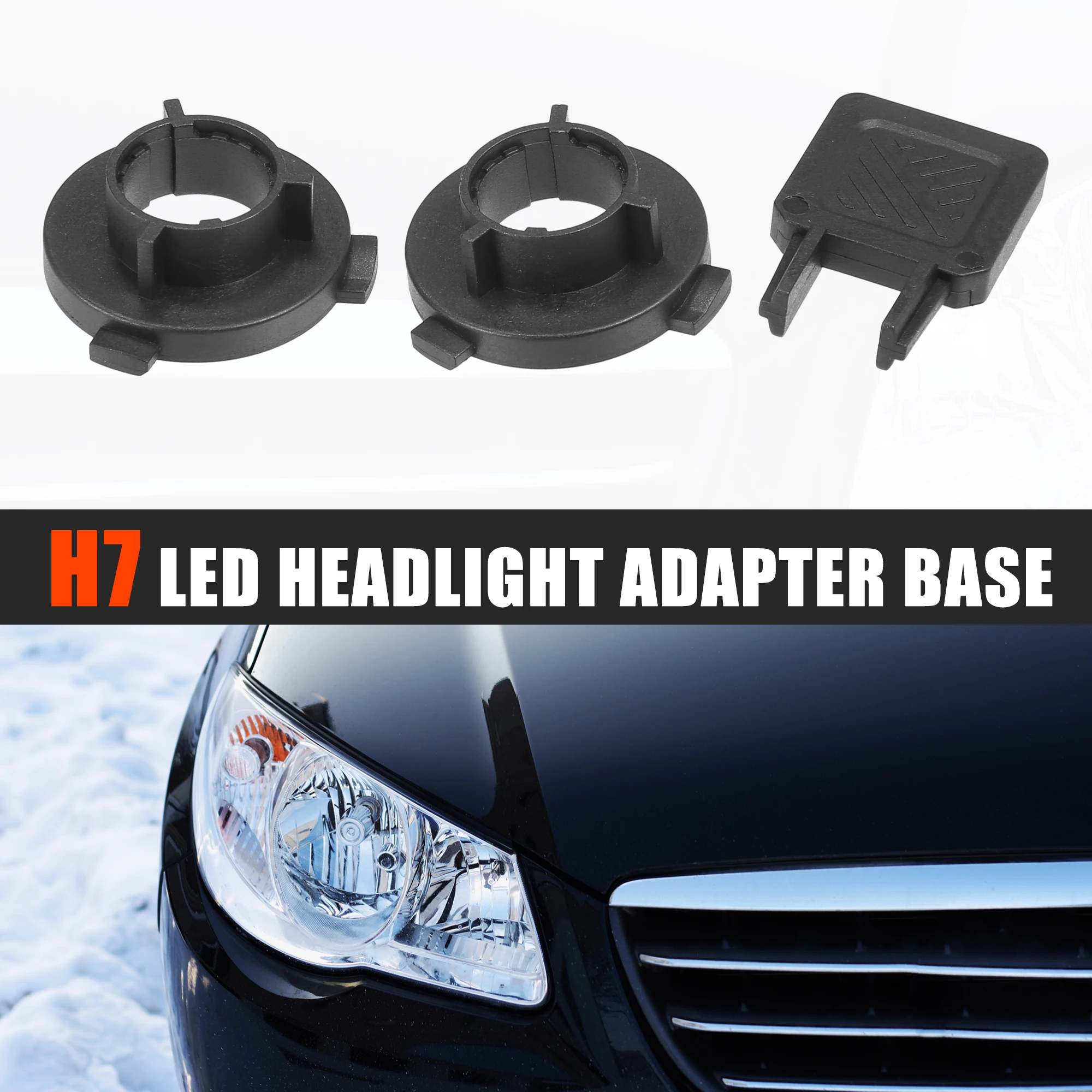 UXCELL 1 Set Car H7 LED Headlight Adapter Bases with Key Replace for Kia K3 2012 2013 2014 2015