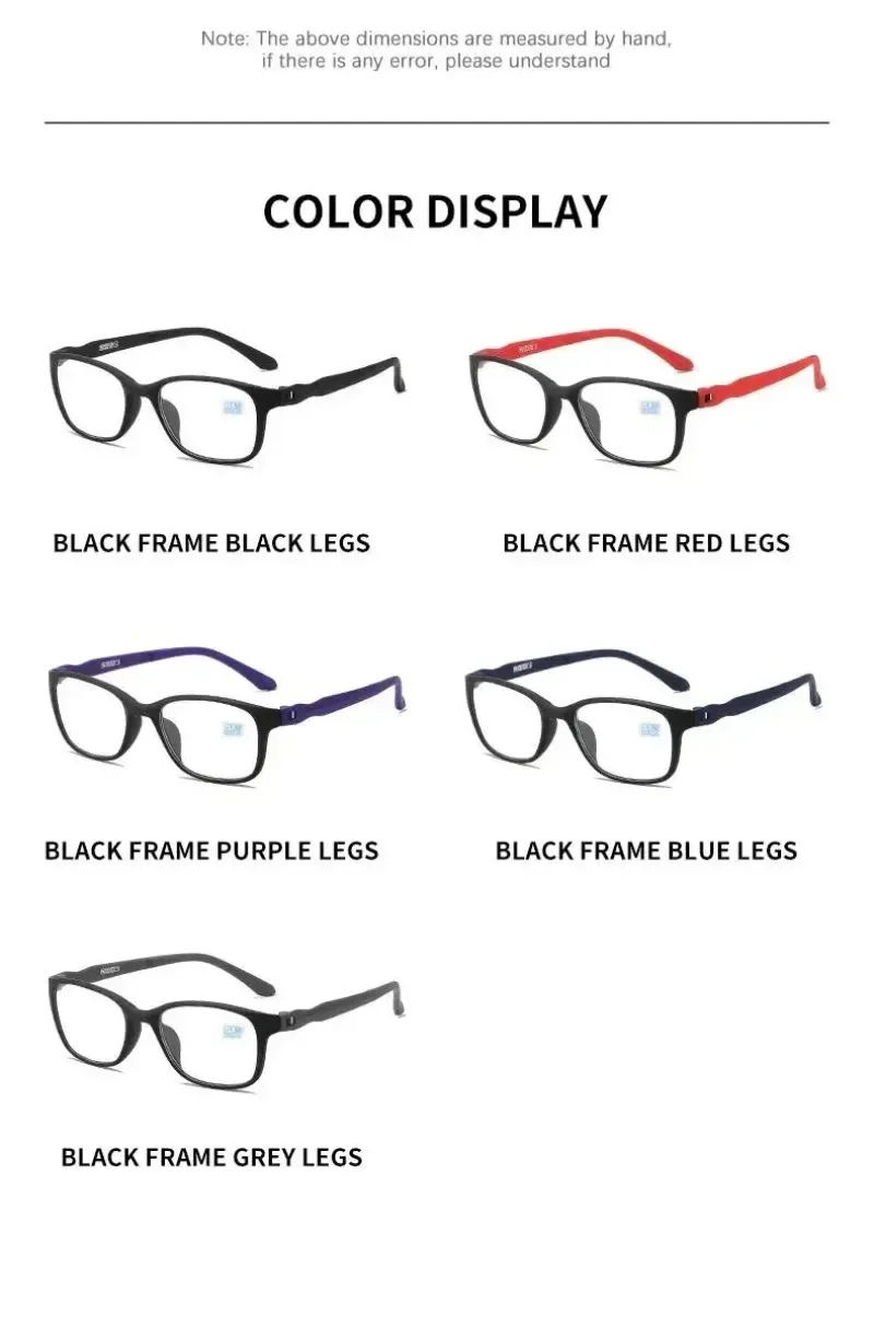 Unisex Fertig Myopie Brille Schwarz Männer Business Ultraleichte TR90 Brillengestell Brille Frau Blaulichtbrille 0-0,5 bis -6,0 – Detail 7
