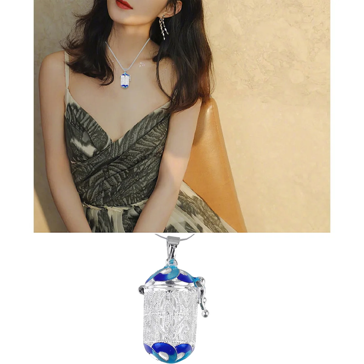 

Hollow Out Perfume Bottle Aromatherapy Diffuser Diy Jewelry Accessory For Women Fine Alloy Openable Design Lock Circle Hanging