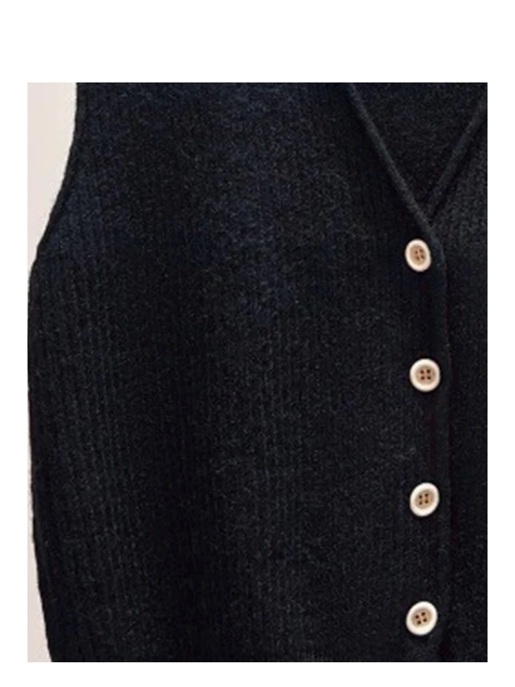 Ceco de punto sin mangas de talla ande para mujer, estilo informal, moda de otoño, cárdigan de talla ande