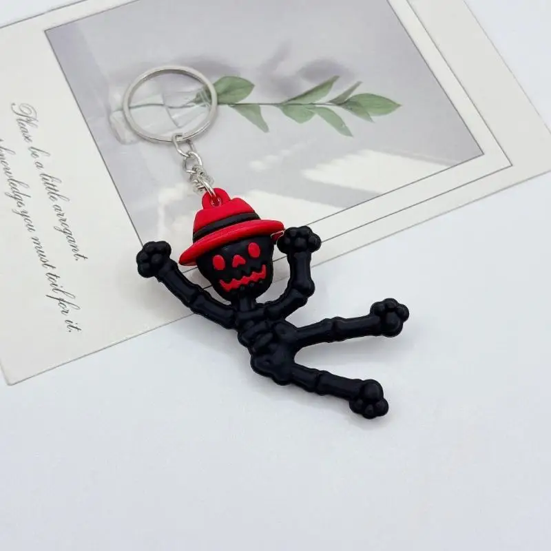Halloween Decor Keychain Cute Cat Bat Spider Black Animal Funny Key Ring for DIY Craft Bag Accessory Gift - view 4