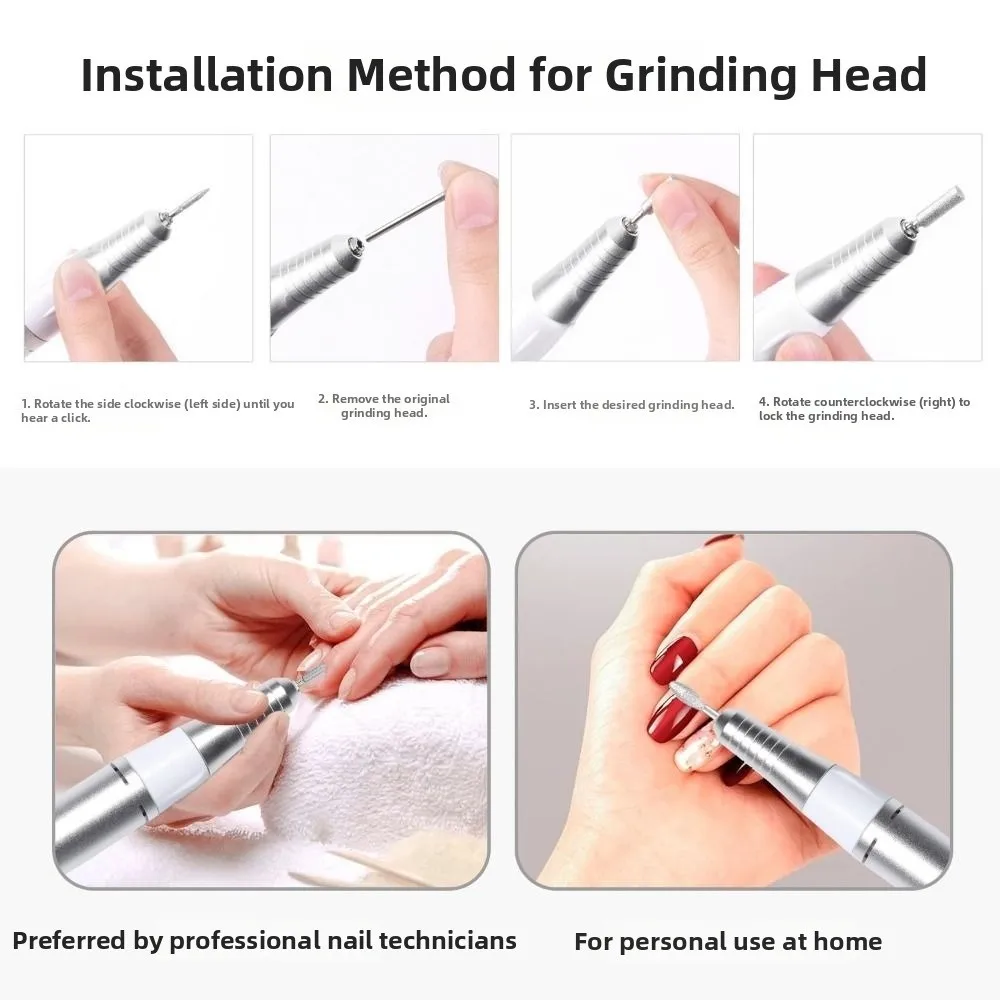 Trapano Elettrico Professionale per Unghie, Portatile e Facile da Usare, Set per Manicure e Levigatura Unghie per Casa e Salone