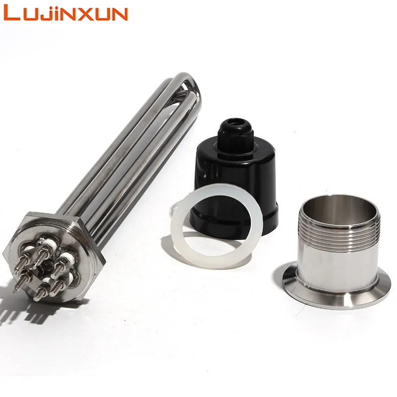 Lujinxun DN40 1.5inch BSP Thread Full 304 Electrical Heating Water Heater Immersion Element 3KW/4.5KW/6KW/9KW/12KW 220V/380V