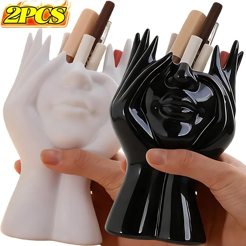 

1/2PCS Creative Human Body Art Styling Office Supplies Desktop Multifunctional Storage Pen Holder Makeup Brush Holder Decoration