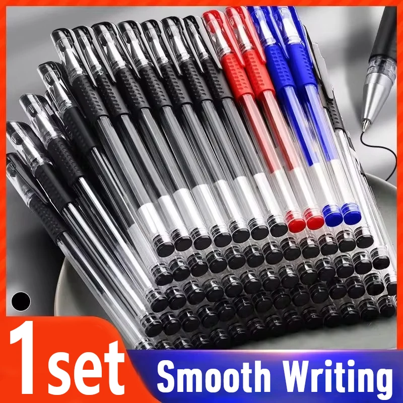 

1 комплект, принадлежности для гелевых ручек, черные, синие, красные чернила, цвет 0,5 мм, шариковая ручка, инструмент для письма, школьные канцелярские принадлежности, распродажа