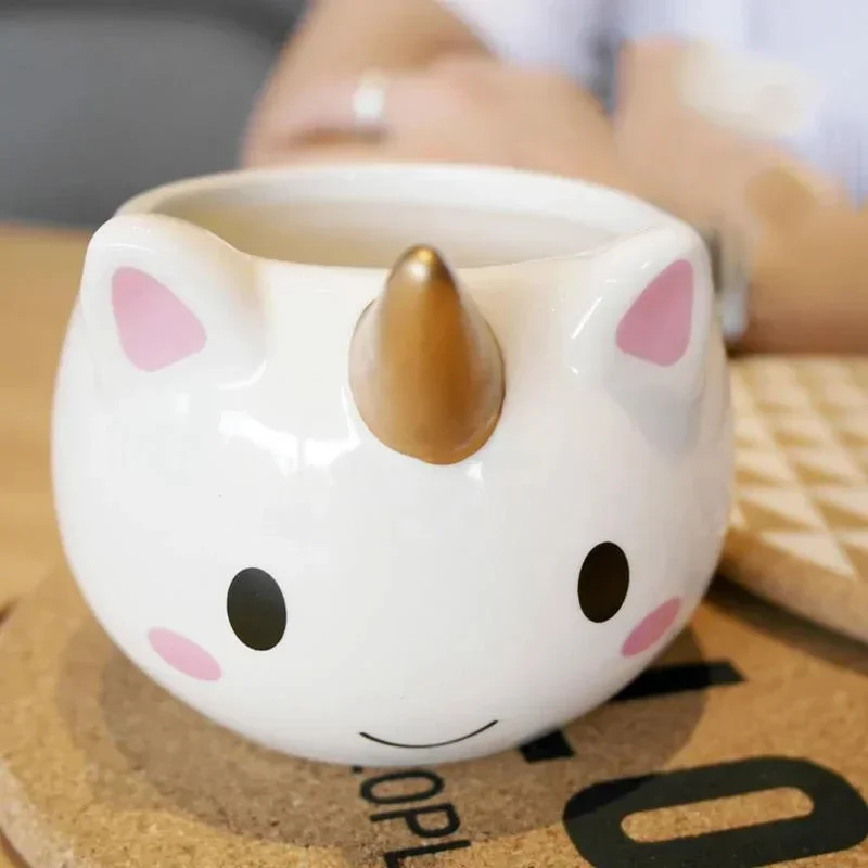 

3D Funny Coffee Mug Children Girl Unicorn Cute Cup Rainbow Handle Gift 300ml Cartoon Licorne Mugs Unicornio Cups Christmas Gifts