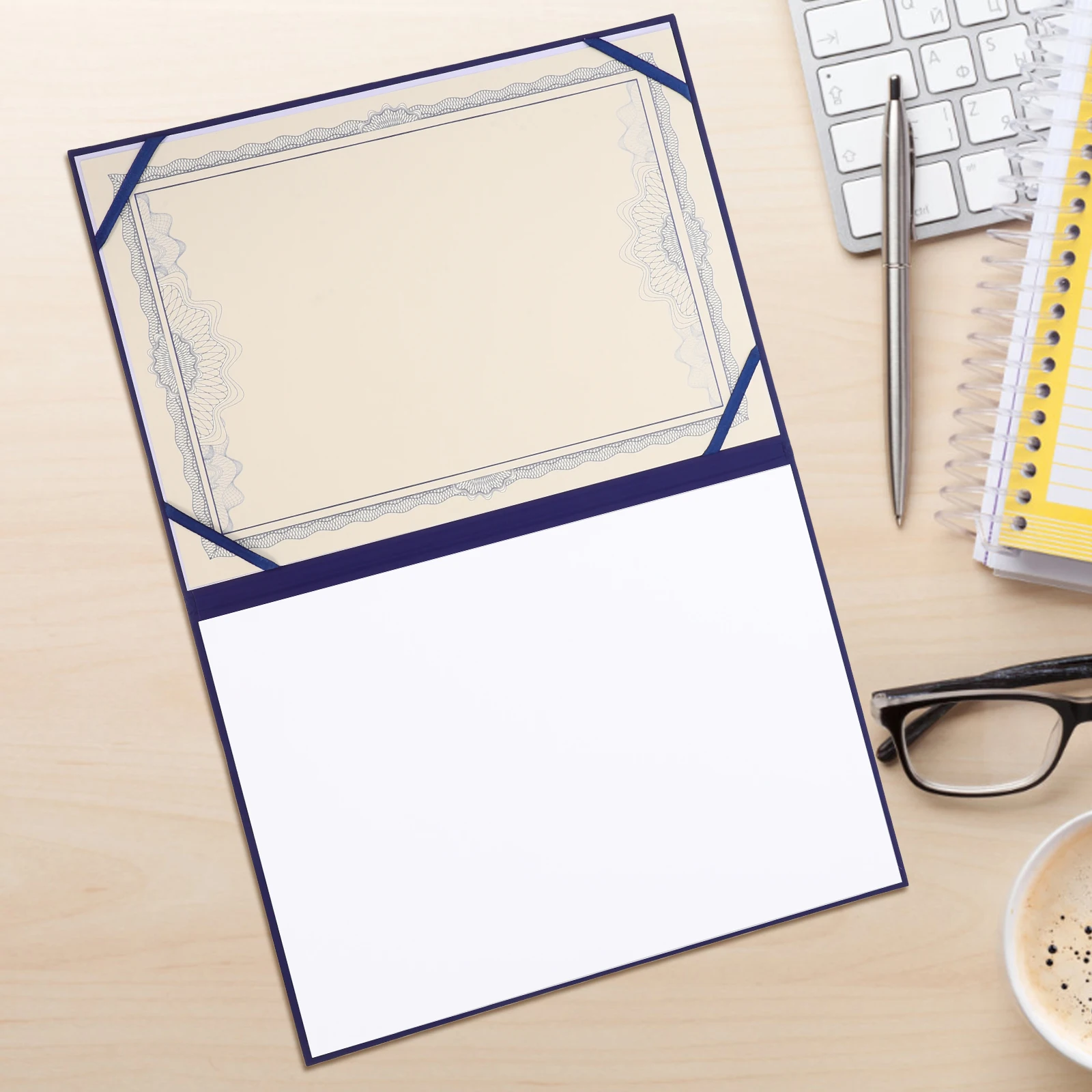 

Blue Certificate Cover 11.2x8.8 Inch A4 Paper Lightweight Protective Holder Document Folder Award Diploma Safe Secure