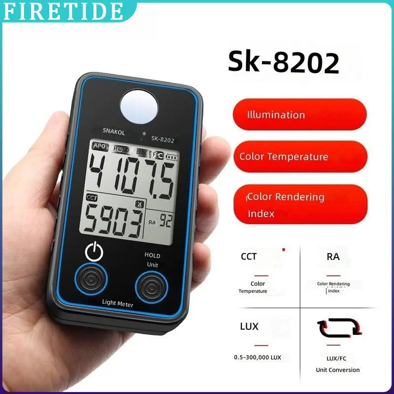 Digital Illuminometer Luxmeter 0.5‑300000 Lux FC Light Meter Photometer Brightness Tester For Photography Lighting Measuring