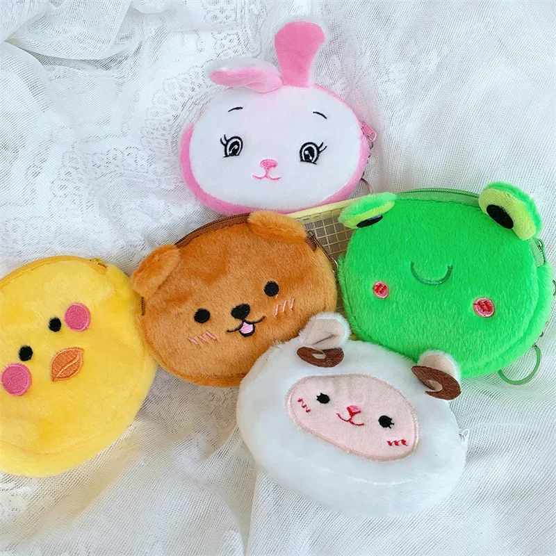 Cute Animals Wallet Women Portable Cartoon Coin Purse Key Chain Soft Plush Zipper Purse for Girls Bag Accessories Carteras Mujer