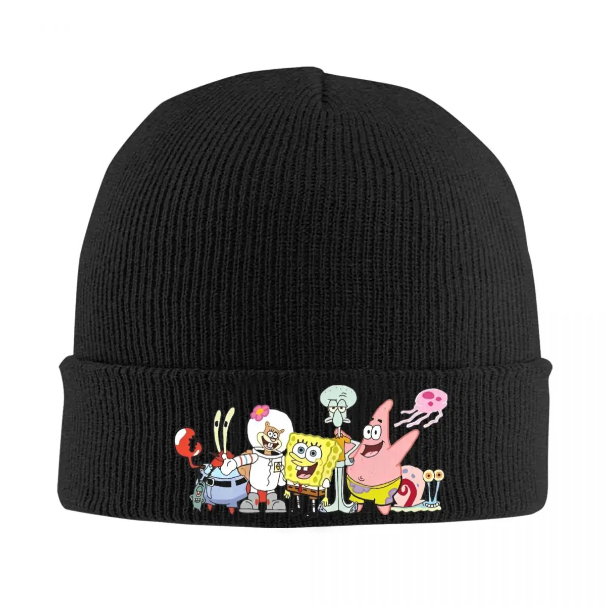 Cartoon S-Sponge Bob Friends Beanie Hats Animated Television Hip Hop Caps Female Male Gym Knitted Hat Warm Soft Beanie Hat