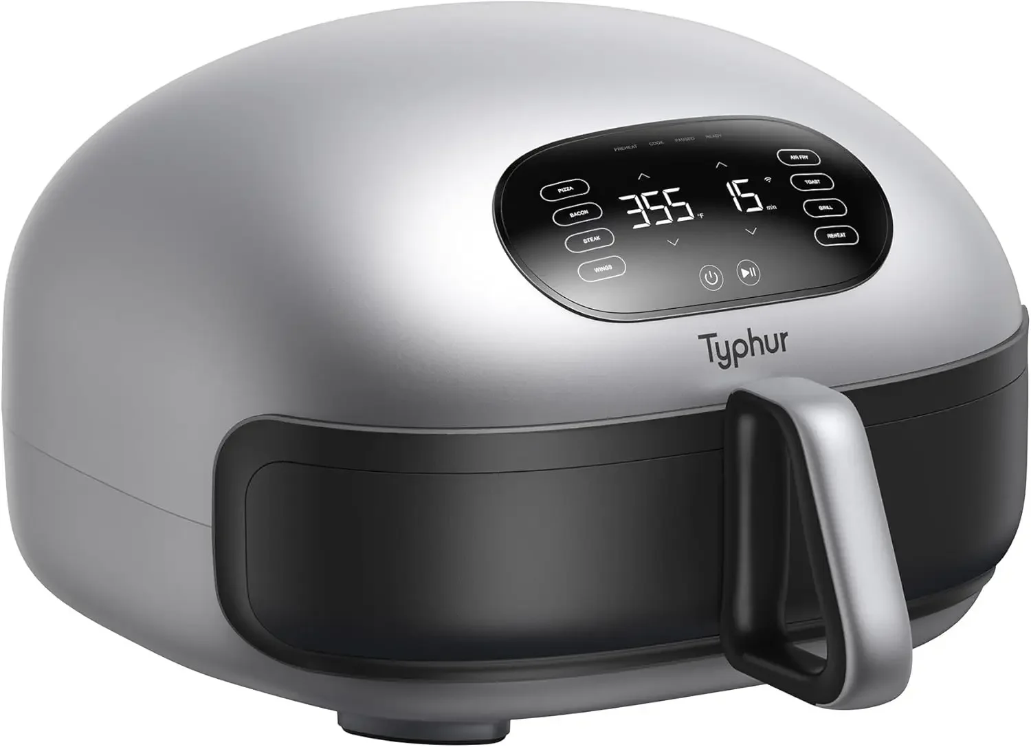 

Superior Airflow, Self-cleaning Smart Digital Fryer with PFAS free Basket for Quick Easy Meals Fits a 12" Pizza or 4-Slice Toast