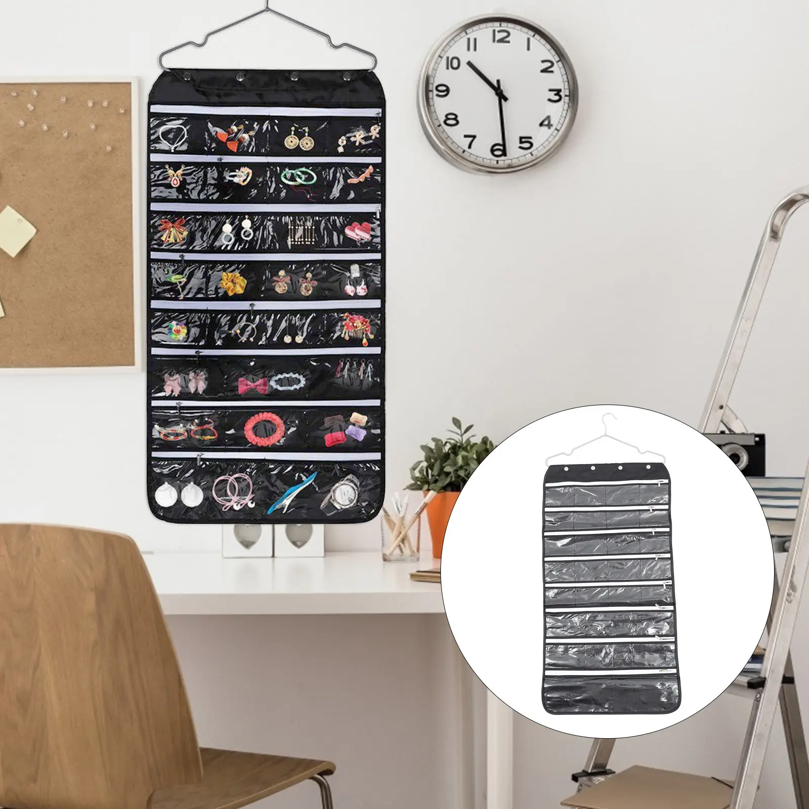 

1Pcs Fine Workmanship Jewelry Hanging Pouch Creative Appearance Double-Side Storage Bag for Jewelry Display Organization and