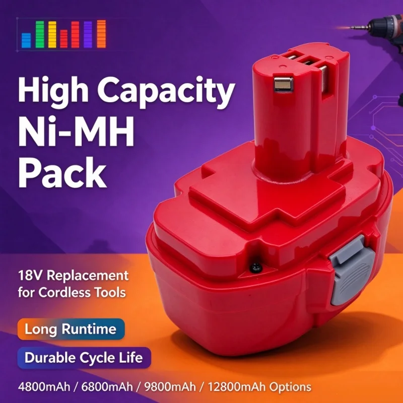 18V PA18 Lithium Battery 4800mAh-12800mAh Replacement for 18VPower Tools 1823 1835 6391D 6343D 4334D 8443D UB181D ML183 192826-5