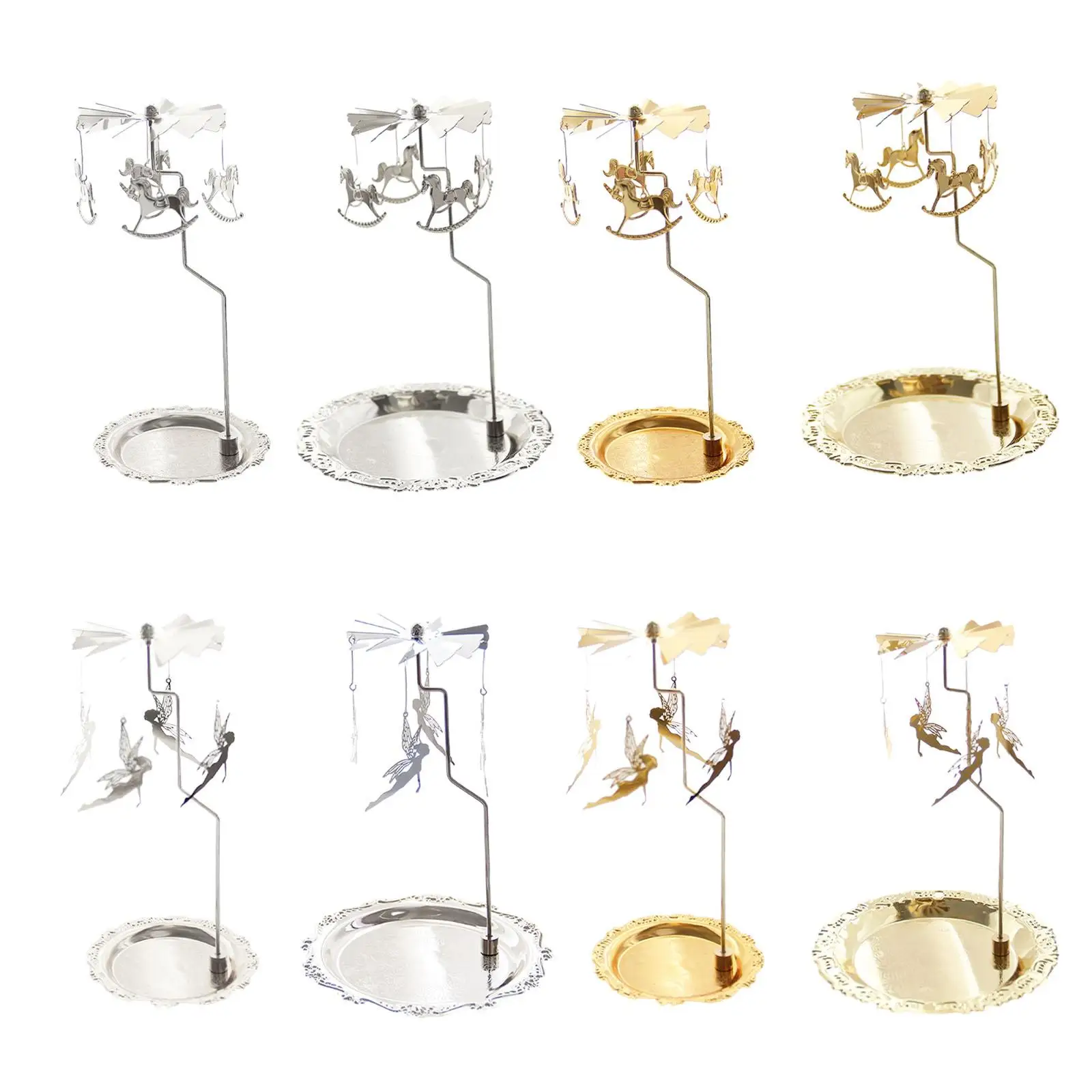 Rotating Candlestick Tea Light Candle Holder, Candle Stand Rotary Candle Holder with Tray for Bedroom Festival Party Home,