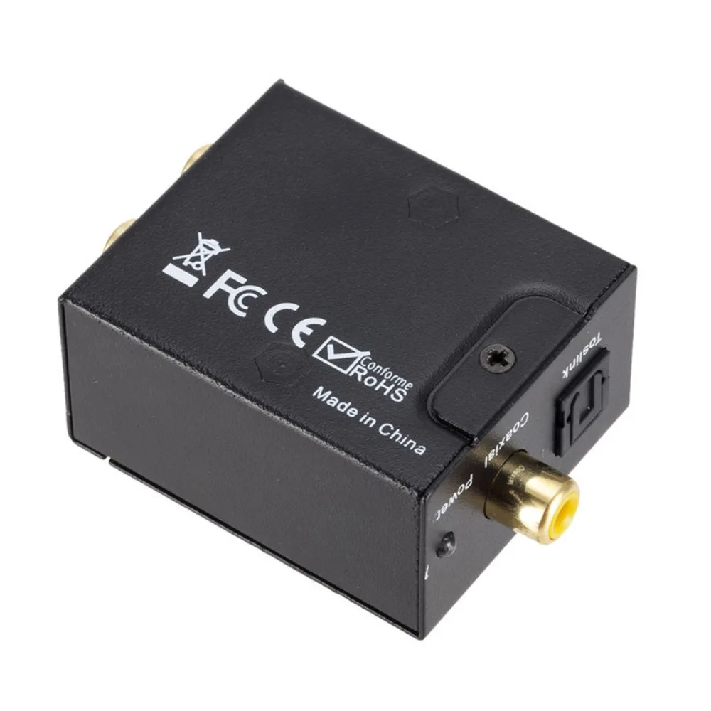 Toslink الصوت التناظري إلى محول الصوت الرقمي فك SPDIF الصوت الرقمي RCA لمشغل DVD/HDTV/مضخم الصوت/مشغل الوسائط التلفزيونية