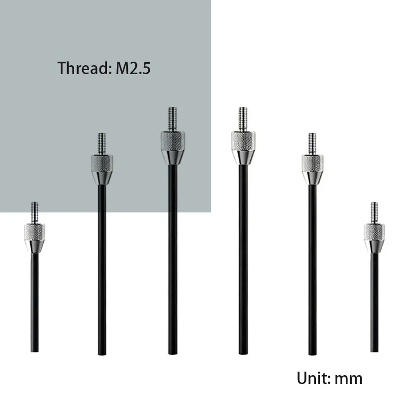 2PCS M2.5 Carbon Fiber Flat Measuring Needle CNC Dial Gauge Height Measuring Head Precision Flat Head Probe for Engineering