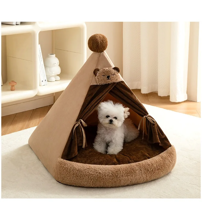 2024 Autumn and Winter New Cat Litter Four Seasons Universal Closed Cat Villa House Kennel Medium and Small Dog Pet Supplies