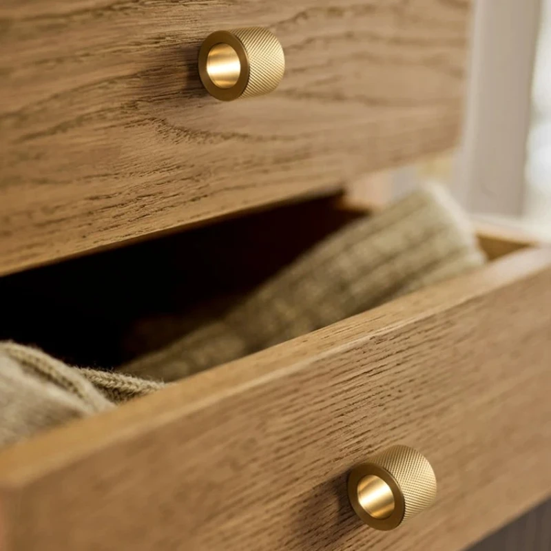 Brass Furniture with Rolled Flower Single Hole Natural Color Shoe Cabinet Drawer Pulls Antique Windbreaker Door Hardware Handle