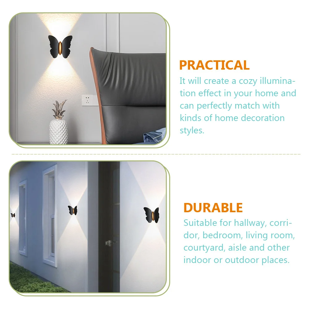 蝶の形をした防水壁掛け照明-アルミ製-屋外用-ガーデン-中庭-フェンス-廊下-寝室-リビングルーム用-壁取り付け照明