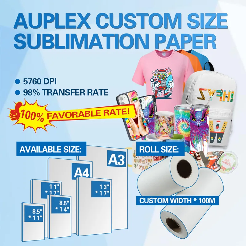 Wholesale 100 Pcs Sublimation Paper A4 Size Easy to Heat Transfer Materials for Tumblers Mugs And T-shirts