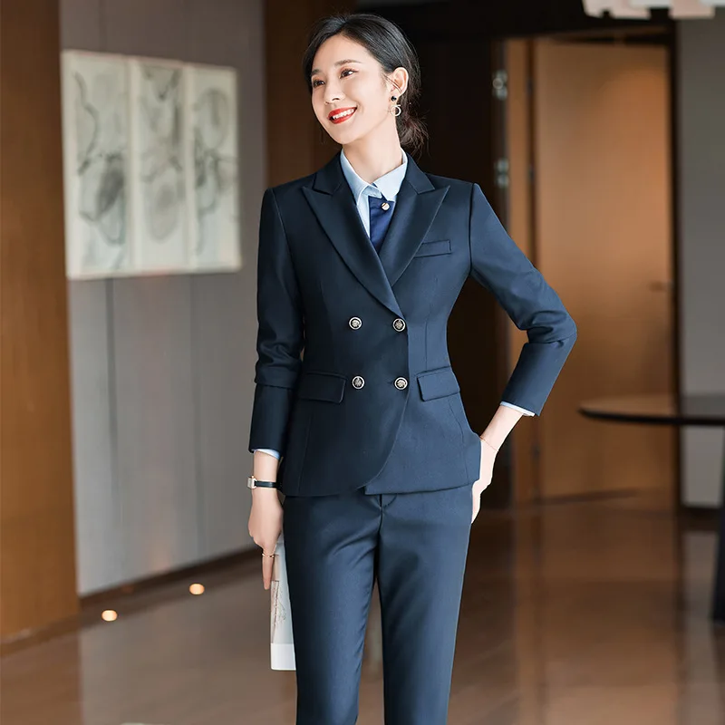 Civil Servant Intern Interview Suit Suit Female Business Wear Dignified Goddess Spring and Autumn Fashion Commuter High-End Suit