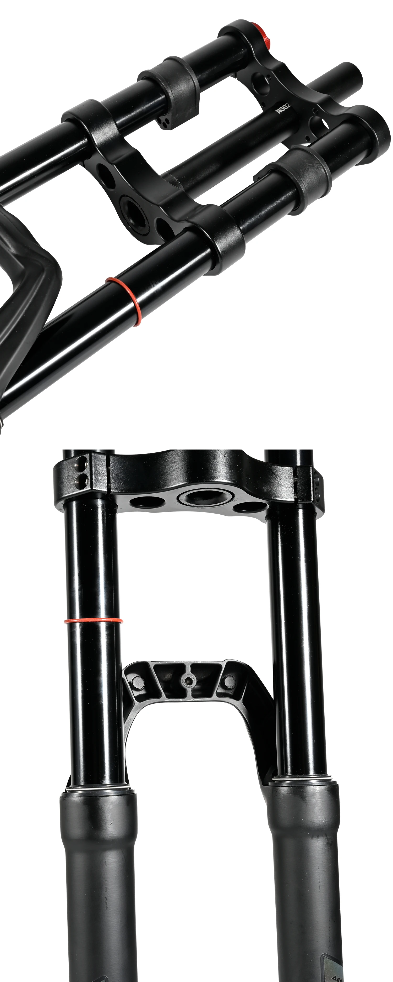 NanLio Doppelschulter-Schnee-Vorderradgabel 27,5 Zoll / 29 * 2,5 Zoll MTB-Gabel 150 mm Reise-Luftversorgungs-Fahrradgabel E-Bike-Gabel 15/9 mm – Detail 30